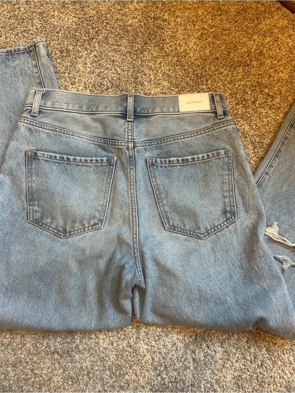 Express High Rise Straight Ankle Jeans